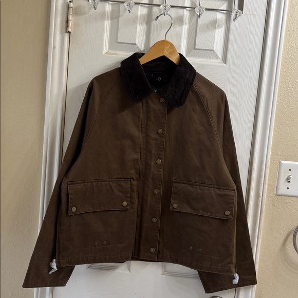 Mango Brown and Plaid waxed effect Parka.NWT - Picture 4 of 12